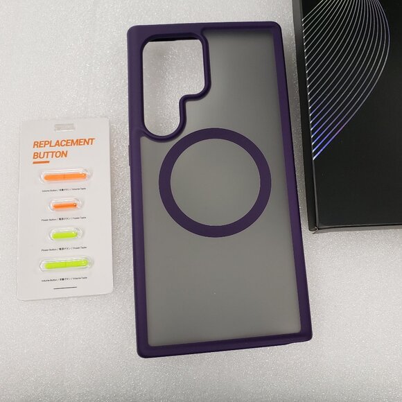 Torras Magnetic Samsung Galaxy S24 Ultra Case, MagSafe, Shockproof Purple Matte - Picture 1 of 12